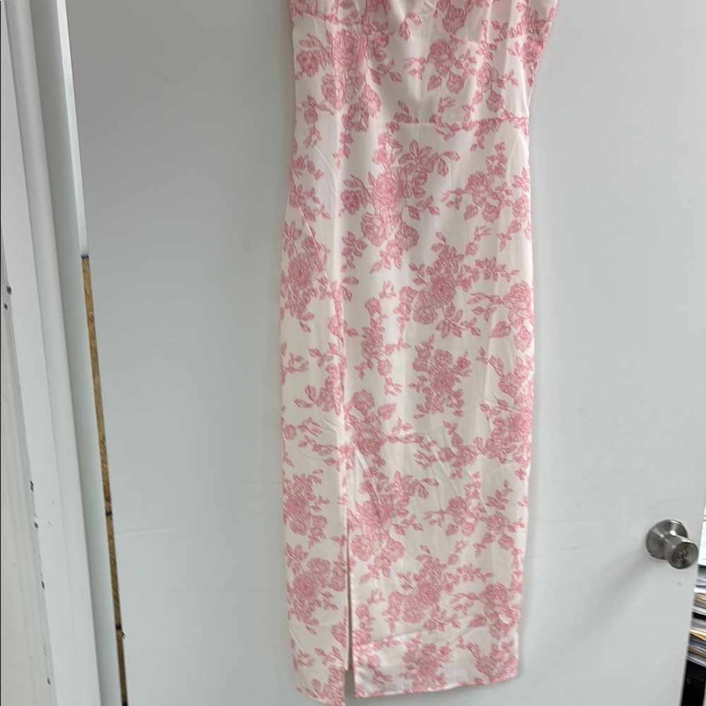 SHEIN Pink Floral Midi Dress -NWOT m
